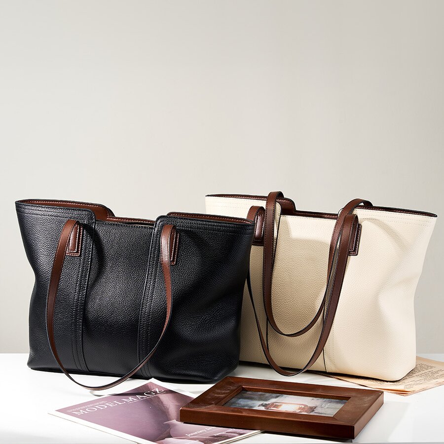 上質な天然牛革トートバッグ |大容量設計|通勤に最適