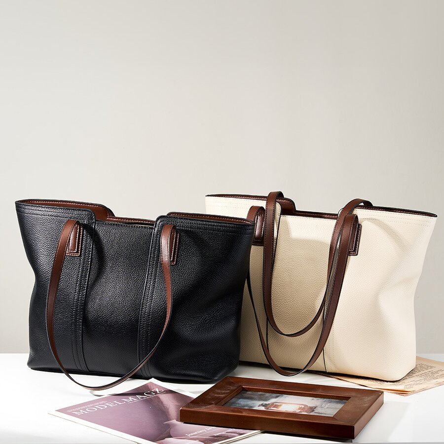 上質な天然牛革トートバッグ |大容量設計|通勤に最適