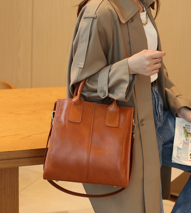 植物タンニン鞣しの牛革|ショルダーバッグ|ハンドバッグ|牛革トートバッグ 