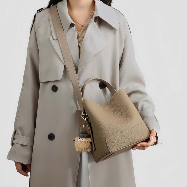 3WAY•厚みのある柔らかい天然牛革ハンドバッグ•牛革ショルダーバッグ•2本の肩ベルト