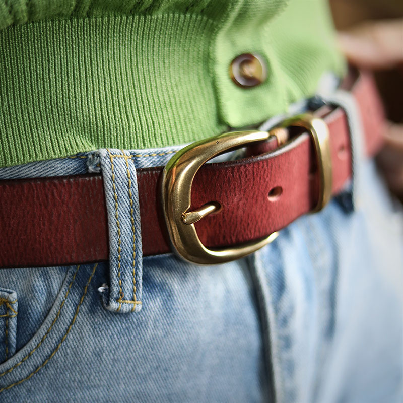 植物タンニン鞣しの天然牛革のレトロスタイル手作りベルトPD909922HD