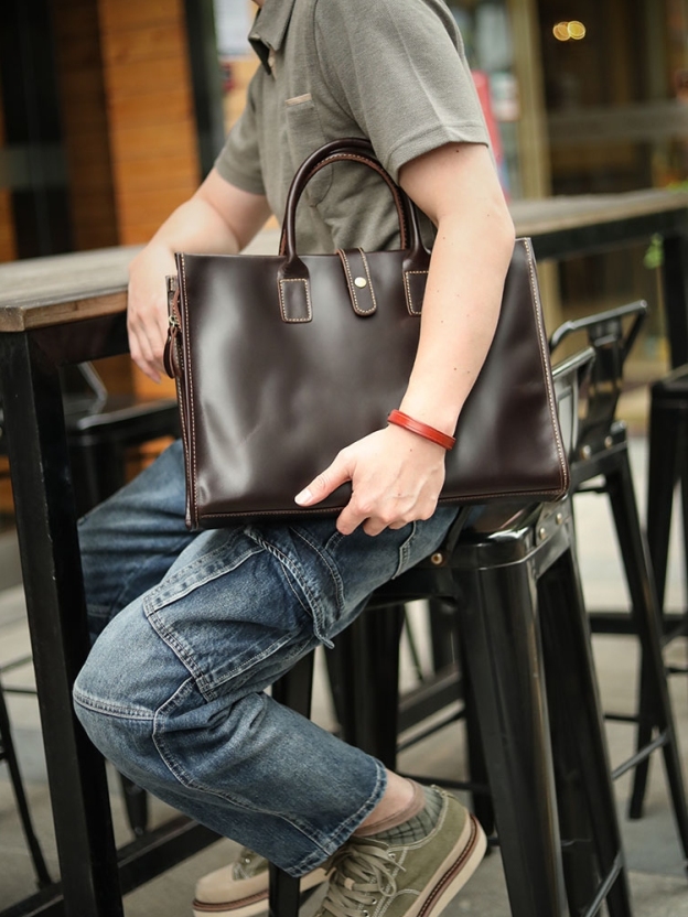 天然の牛革ビジネス・才フィスバッグ、斜ショルダーバッグ ST3098221HD