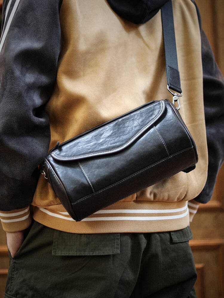 植物タンニン鞣しの天然牛革斜ショルダーバッグ、クラッチバッグXK3086521HD