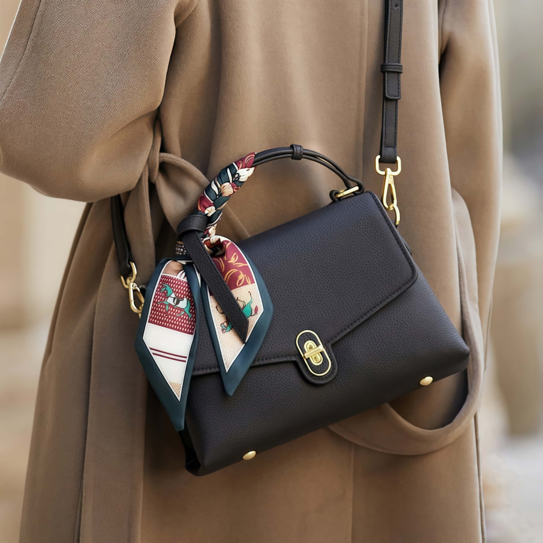 優雅な雰囲気！•5色•天然牛革ハンドバッグ•牛革ショルダーバッグ