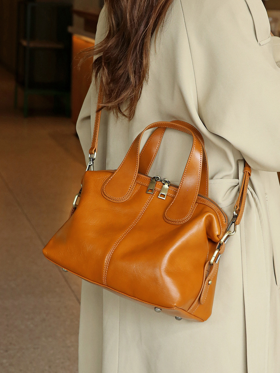 NEW ! •5色•天然牛革ハンドバッグ•牛革ショルダーバッグ•2本の肩ベルトを付属