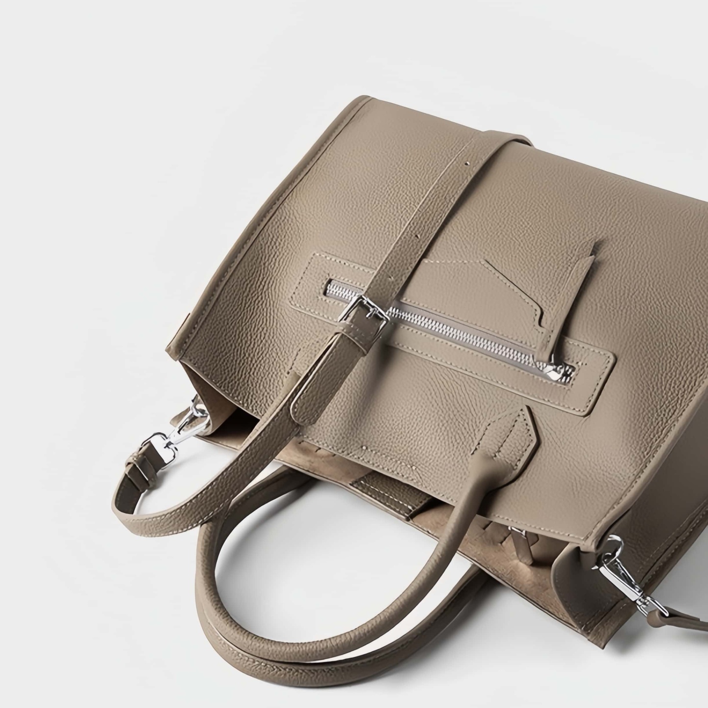 エレガント！グレー|黒|カラメル|3色•3WAY•天然の厚みのある柔らかい牛革ハンドバッグ•牛革肩掛けバッグ