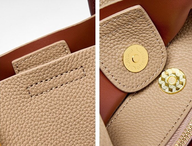 おしゃれで素敵！黒|カーキ|カラメル|3色|牛革ハンドバッグ｜牛革斜め掛けバッグ｜牛革ショルダ一バッグ