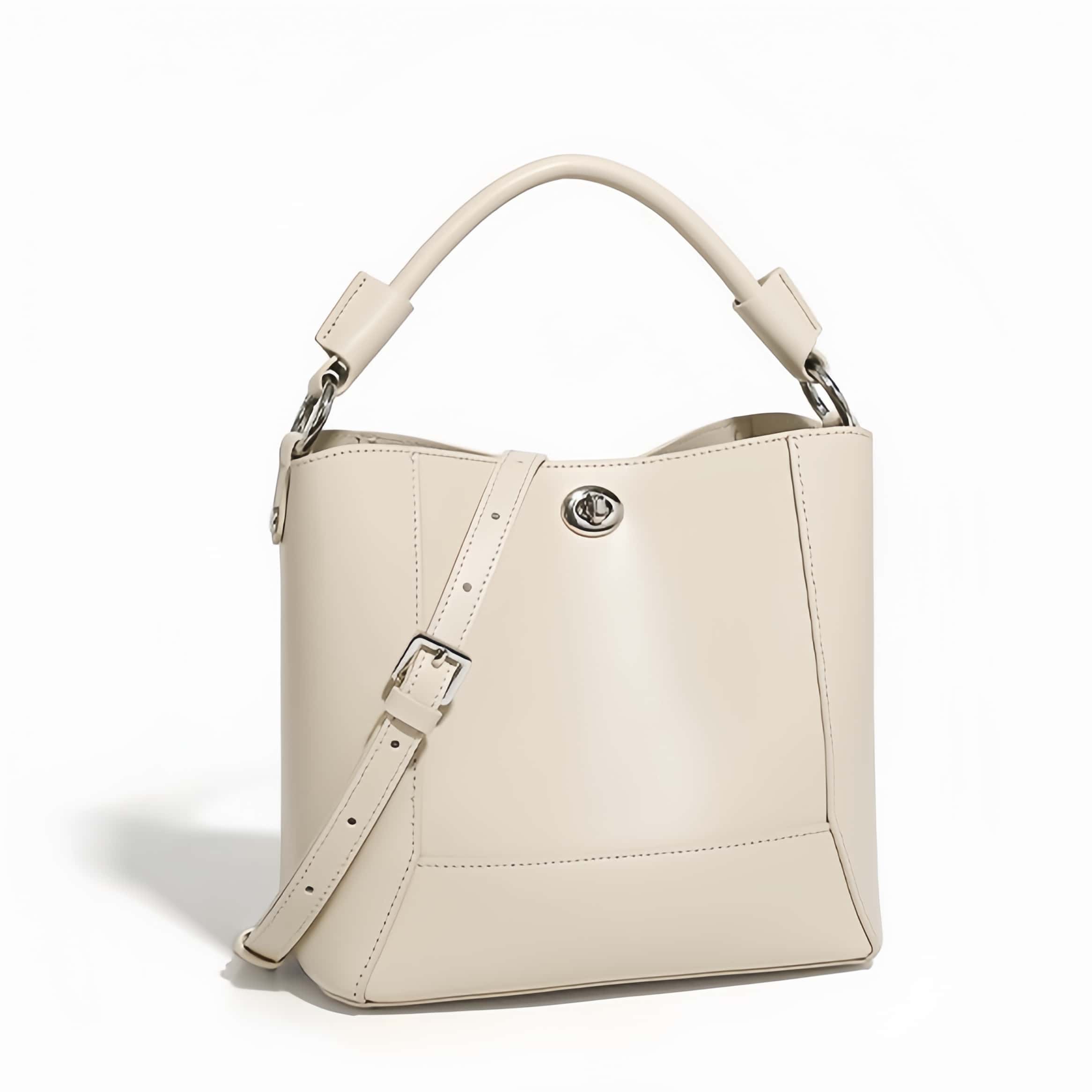 3WAY※One plus One-3WAY革新1+1※カーキ|黒|乳白|3色|牛革ハンドバッグ ※ 手持ちアウターバッグ+クロスボディインナーバッグ※