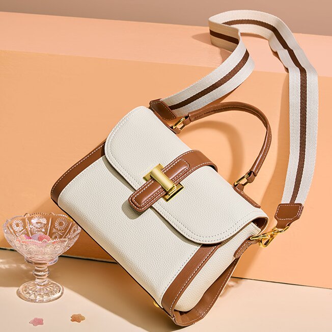 上質の魅力 ！|白|グレー|2色|牛革ハンドバッグ♥牛革ショルダーバッグ