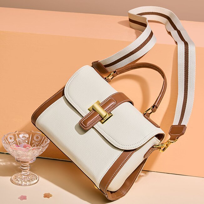 上質の魅力 ！|白|グレー|2色|牛革ハンドバッグ♥牛革ショルダーバッグ