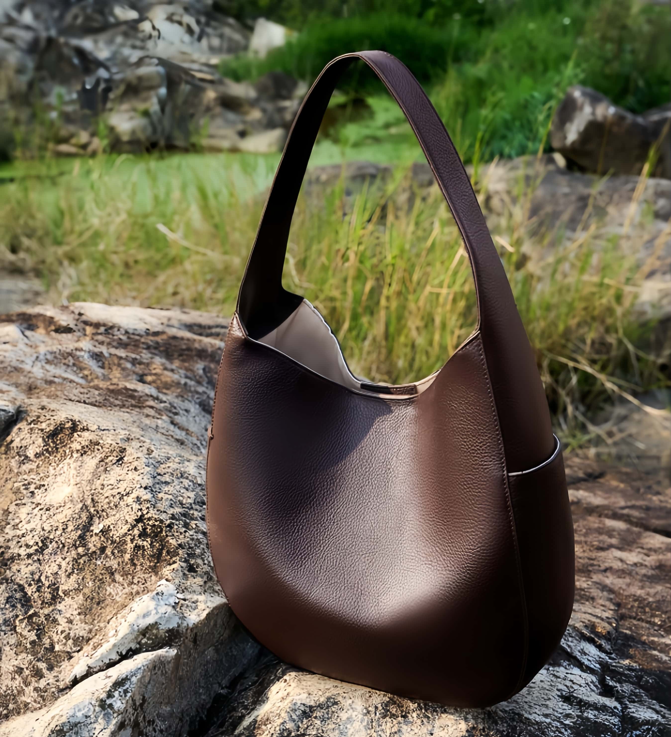 細部まで丁寧！|黒|コーヒー|2色|牛革ハンドバッグ |牛革トートバッグ