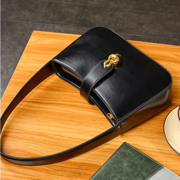 3色▪茶|黒|クラレット▪天然牛革ハンドバッグ▪牛革肩掛けバッグ