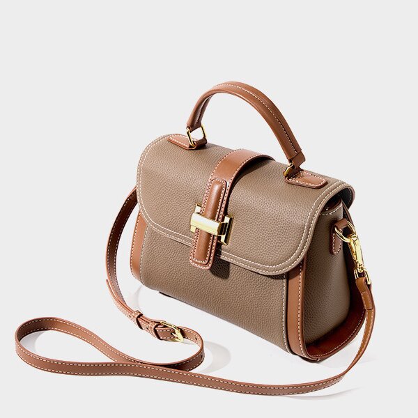 上質の魅力 ！|白|グレー|2色|牛革ハンドバッグ♥牛革ショルダーバッグ