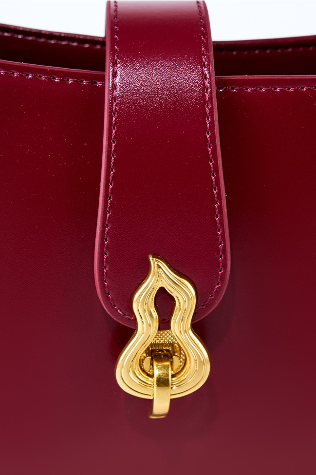 3色▪茶|黒|クラレット▪天然牛革ハンドバッグ▪牛革肩掛けバッグ