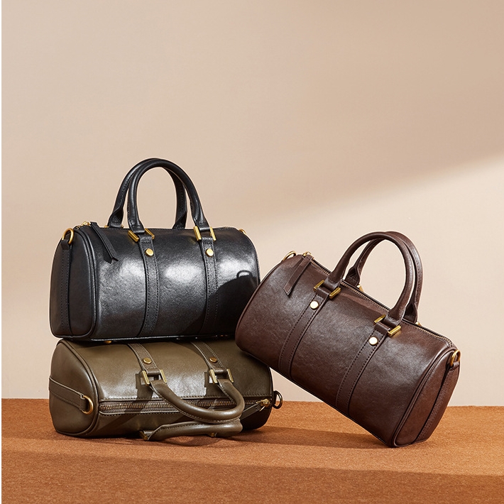 レトロな新作！•3色•3WAY•天然牛革ハンドバッグ•牛革ショルダーバッグ