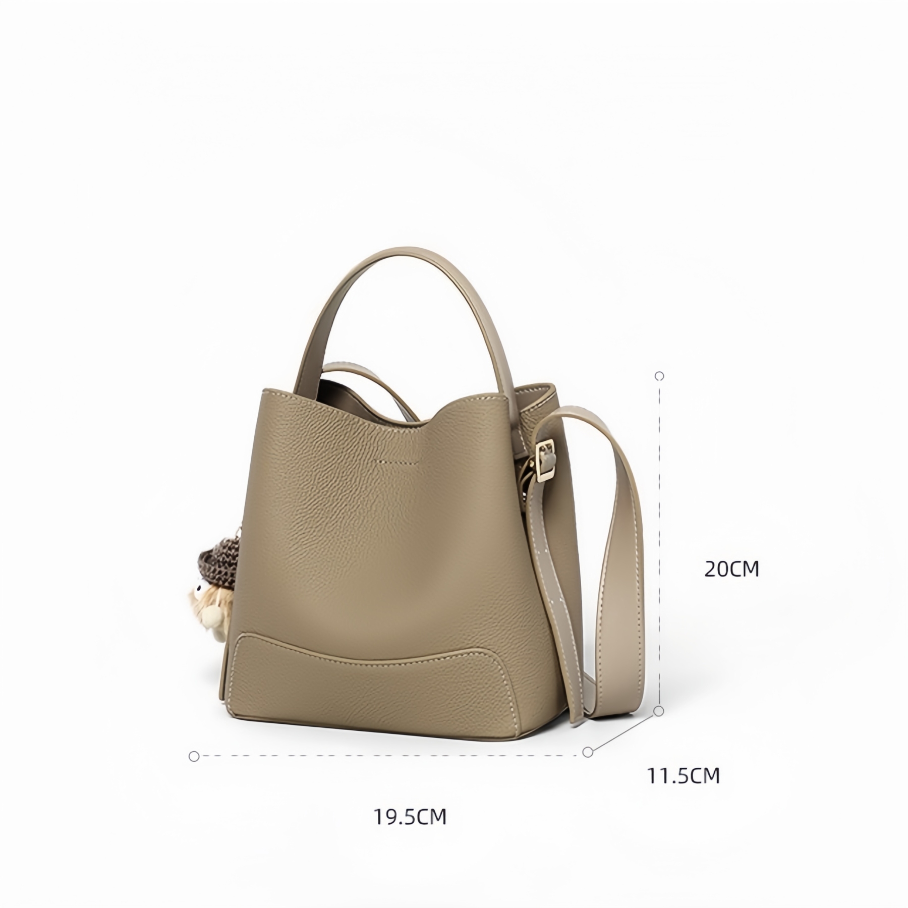 3WAY•厚みのある柔らかい天然牛革ハンドバッグ•牛革ショルダーバッグ•2本の肩ベルト