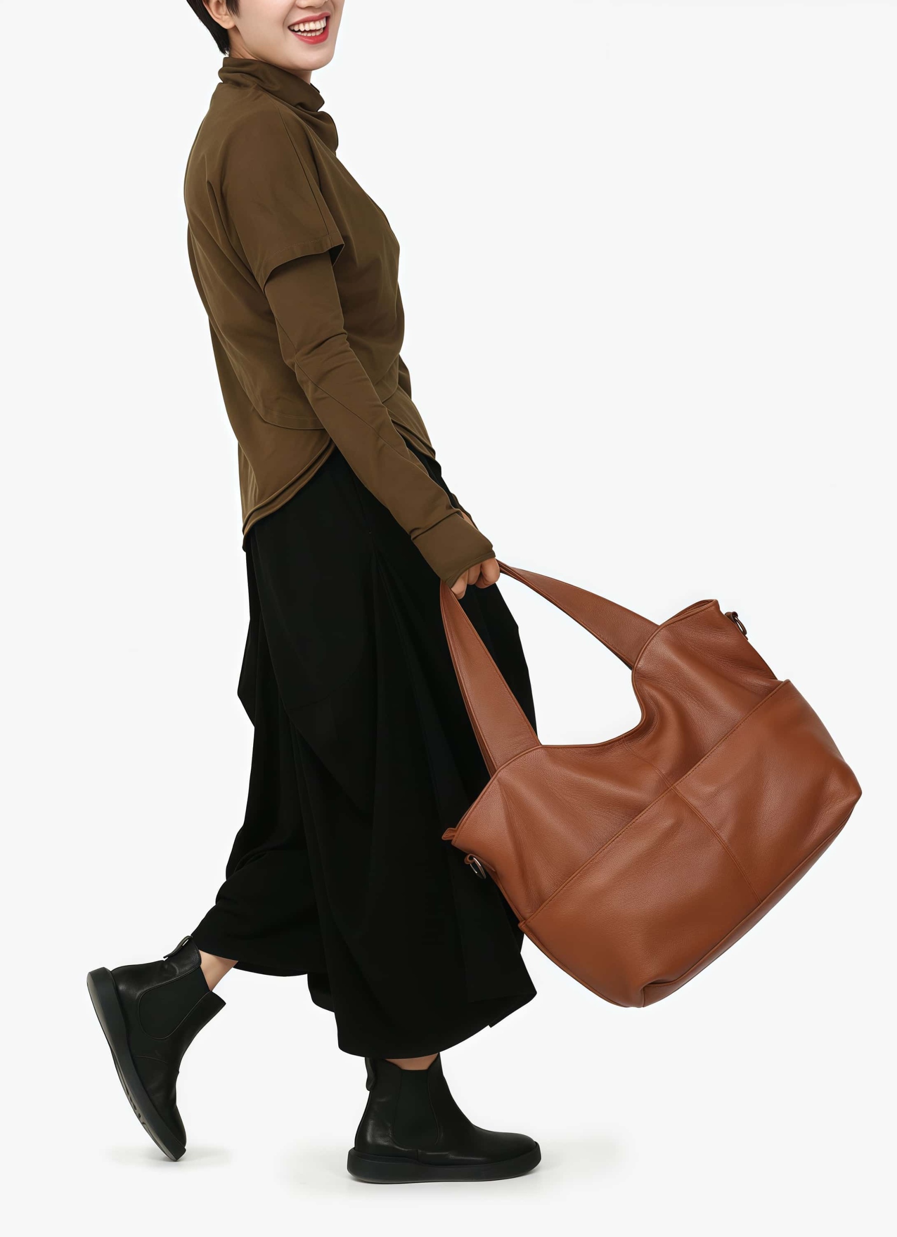 新作！•【粋】シリーズ•カラメル|黒|2色•3WAY•天然牛革トートバッグ •ユニセックス•大容量