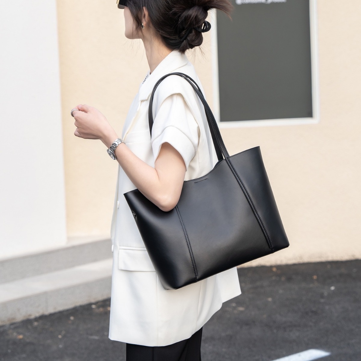 牛革トートバッグ|5色|通勤や旅行に最適