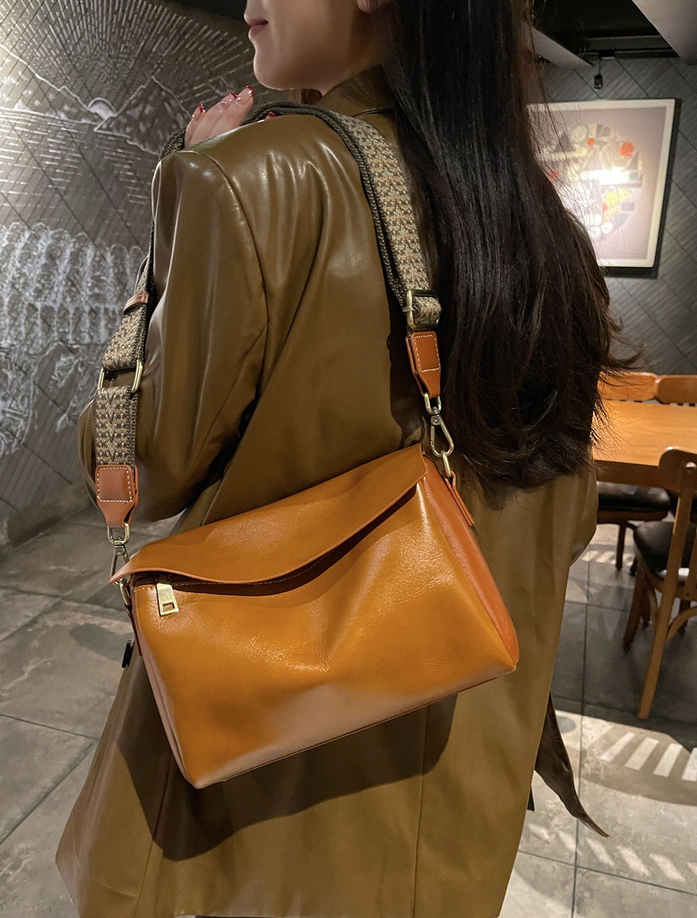 3WAY|6色|植物タンニン鞣しの天然牛革女性用斜めがけバッグ|牛革トートバッグ|2本の肩ベルトを付属