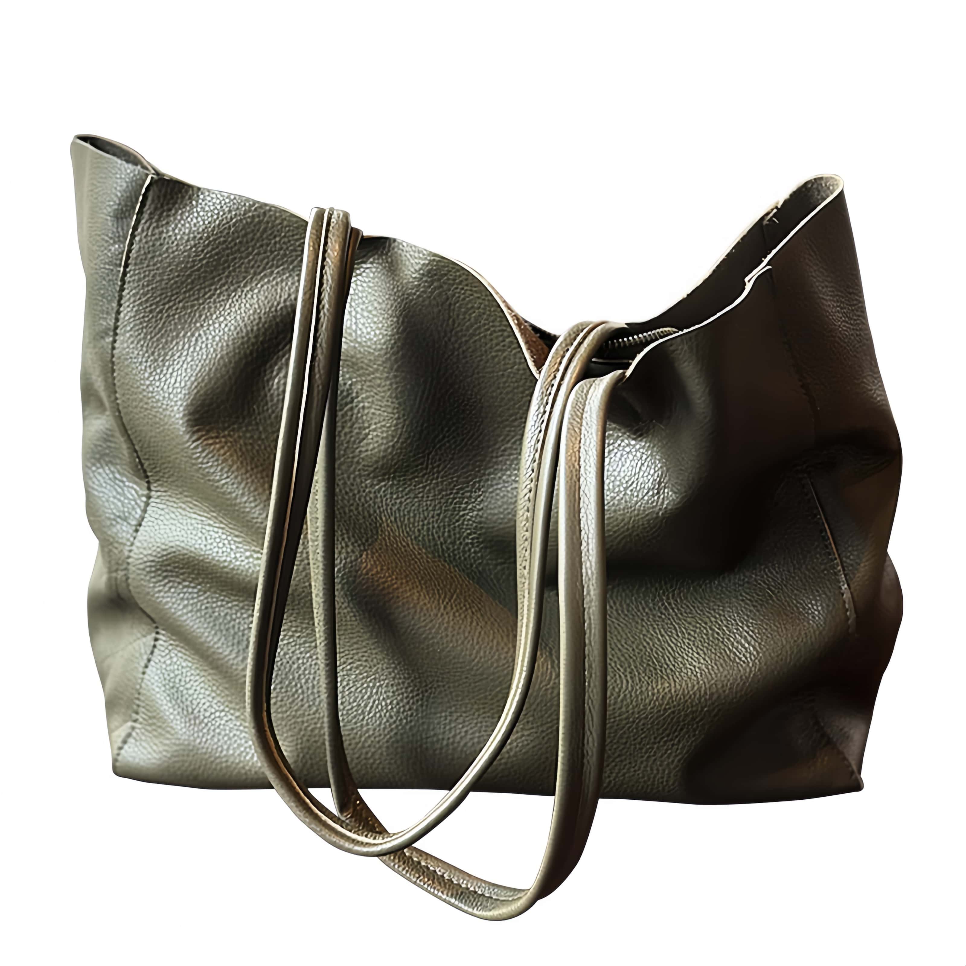 新作！茶|黒|緑※3色※厚みのある柔らかい天然牛革トートバッグ※牛革肩掛けバッグ