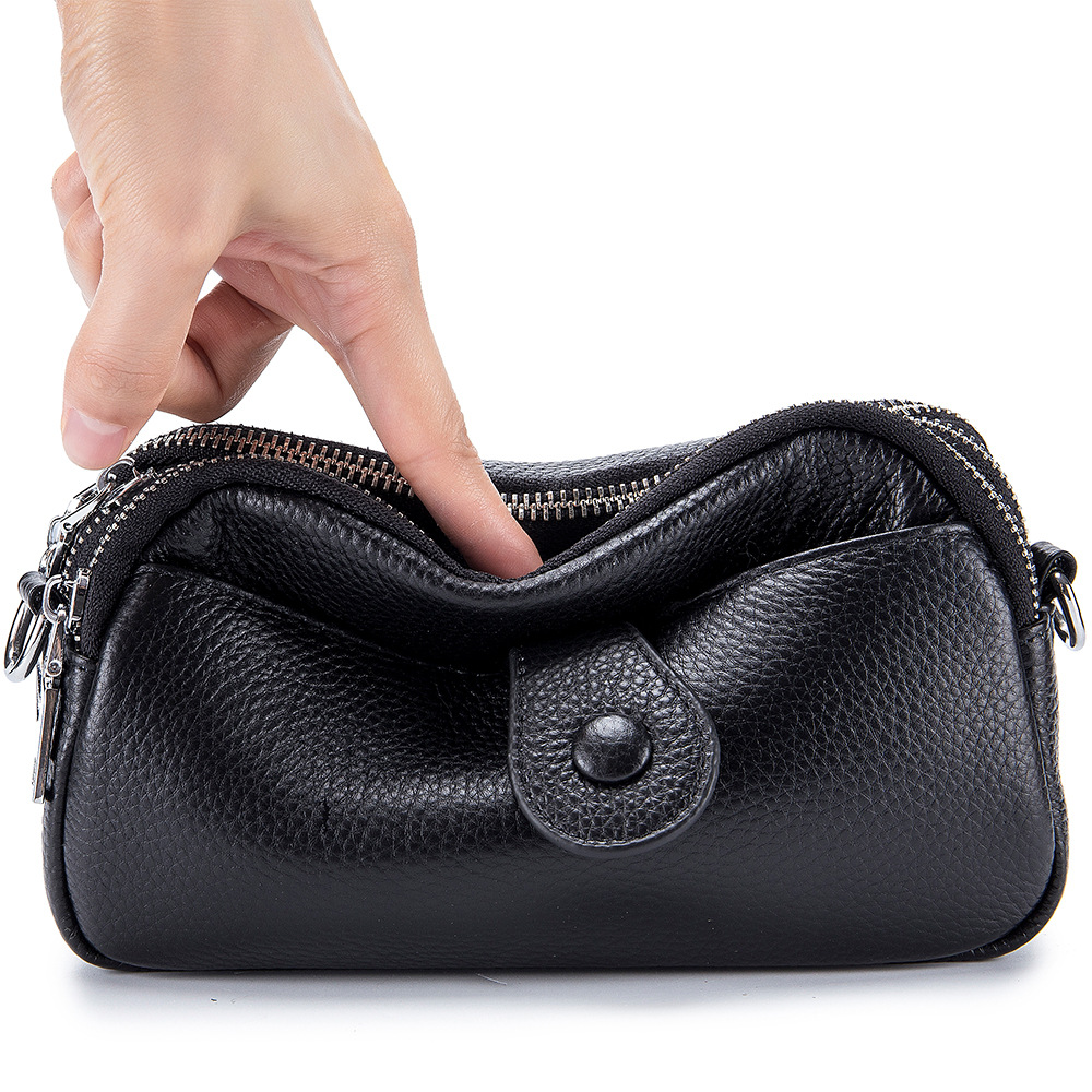 290g軽量化携帯 ！•ベージュ|黒|カーキ|赤|青|5色•天然牛革ショルダーバッグ