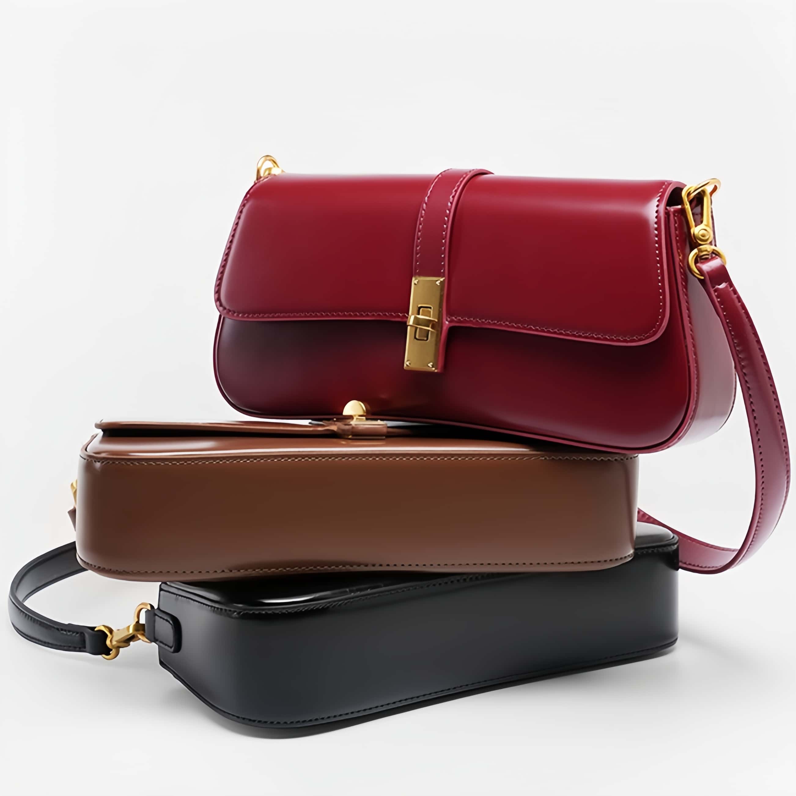 NEW ! ▪茶|黒|クラレット▪天然牛革ハンドバッグ▪牛革ショルダーバッグ