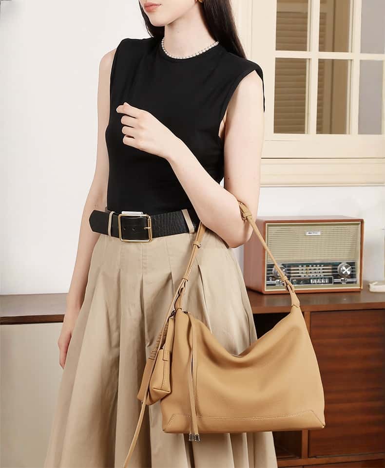 【新作登場】シンプルスタイル 牛革バッグ｜3 通り使い分け可能（ショルダー・クロス・トート）｜ブラジル産上質牛革