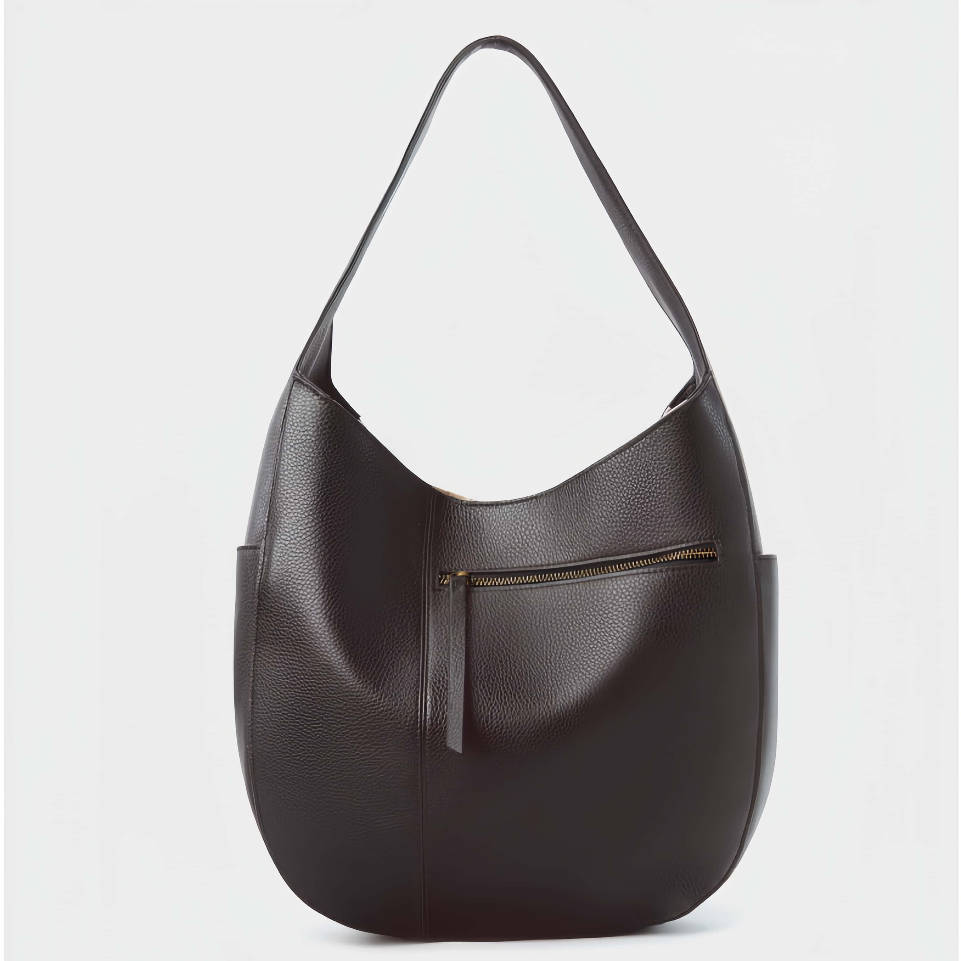 細部まで丁寧！|黒|コーヒー|2色|牛革ハンドバッグ |牛革トートバッグ