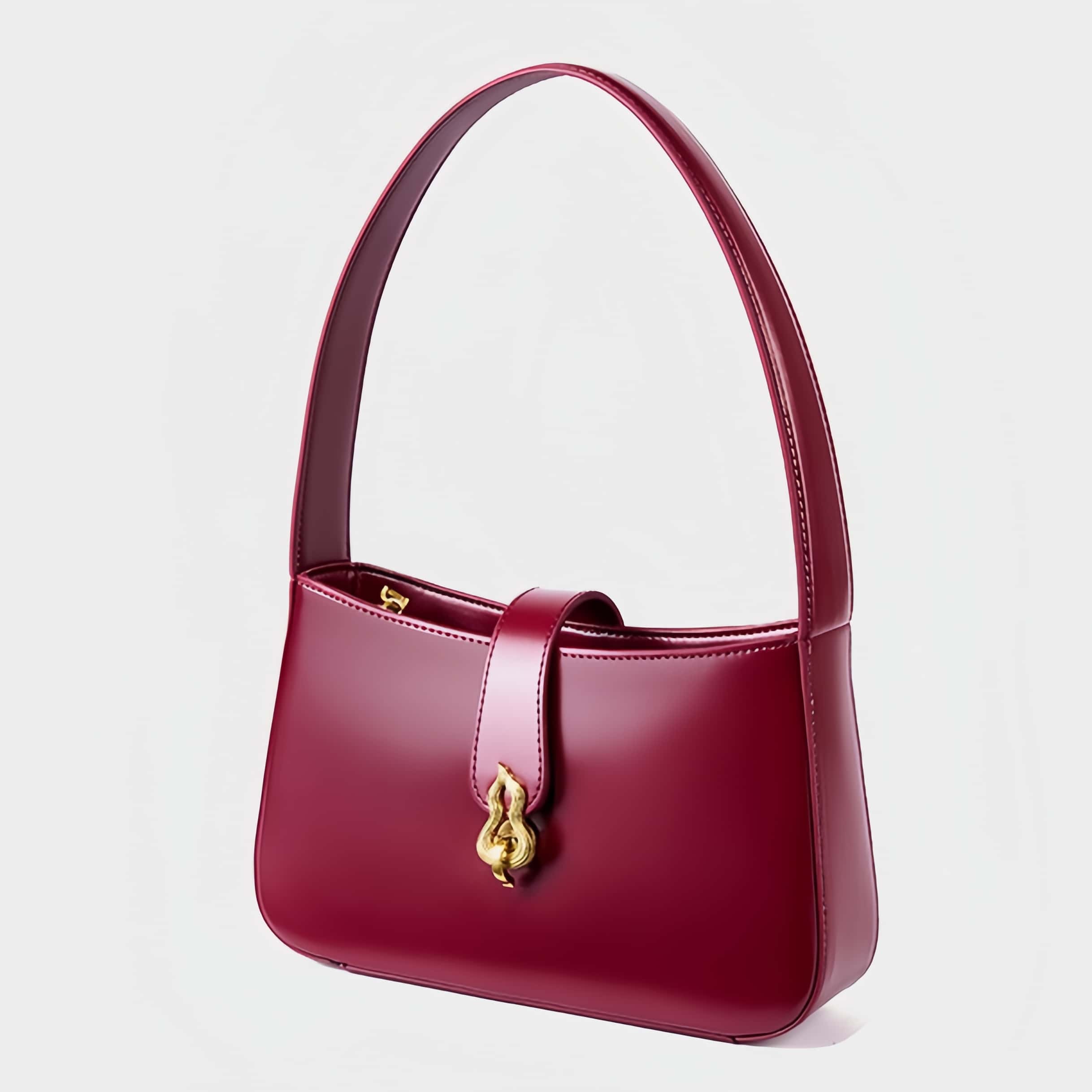 3色▪茶|黒|クラレット▪天然牛革ハンドバッグ▪牛革肩掛けバッグ