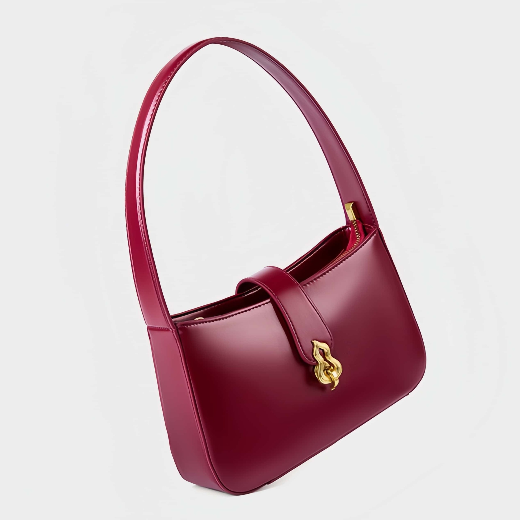 3色▪茶|黒|クラレット▪天然牛革ハンドバッグ▪牛革肩掛けバッグ