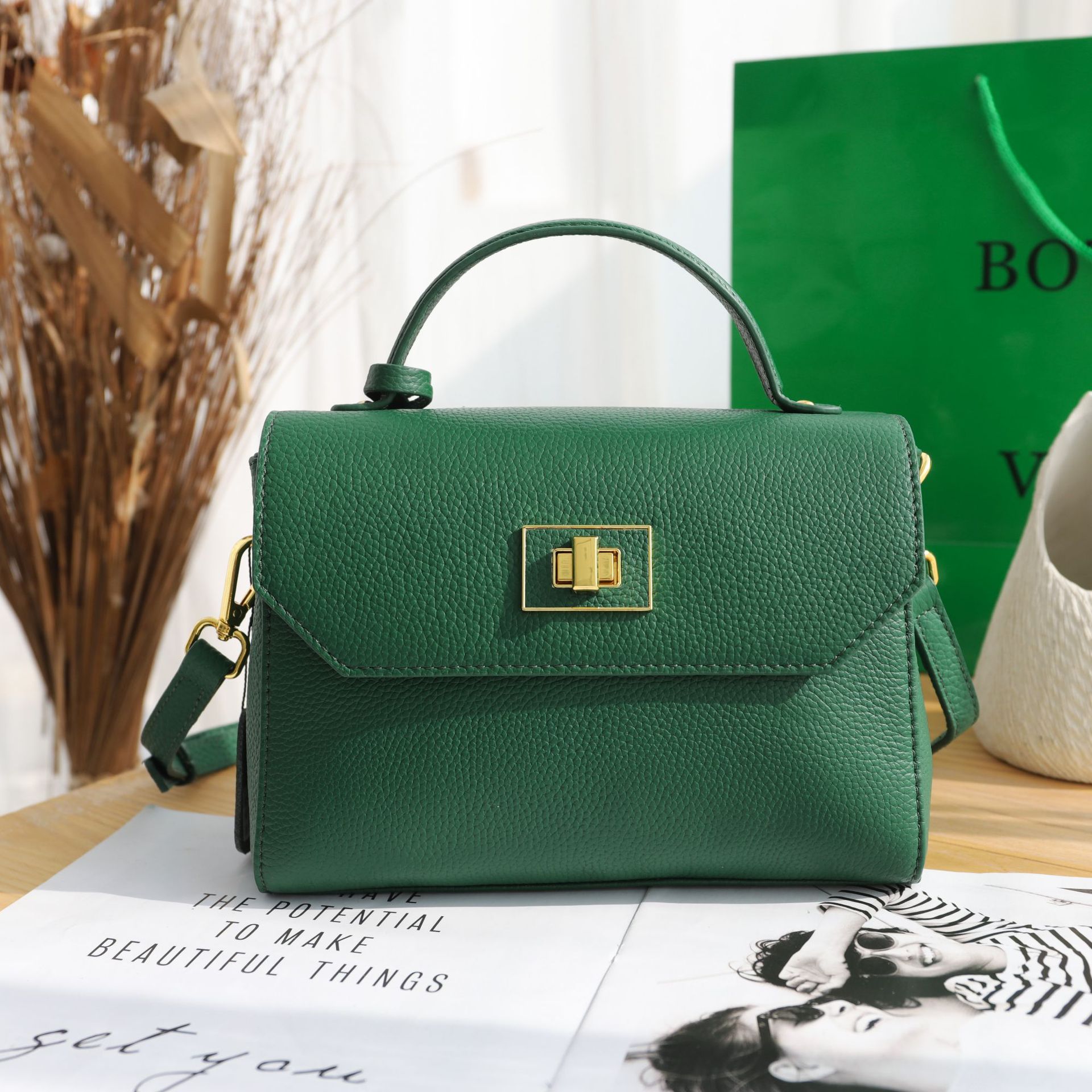 6色|牛革ショルダーバッグ|レザーハンドバッグ|レザー手提げバッグ