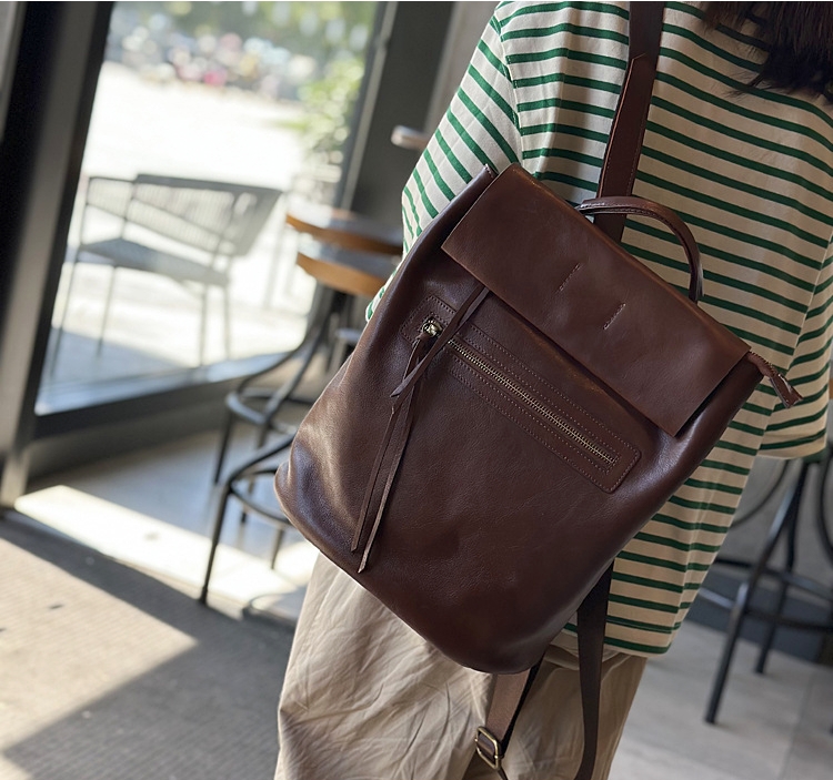 ユニセックス ！|カーキ|コーヒー|茶|黒|4色|天然牛革リュックサック