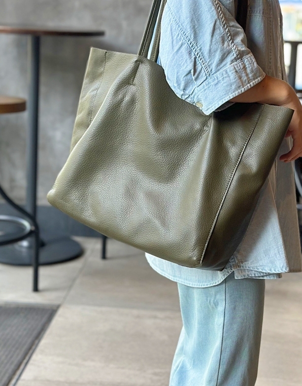 新作！茶|黒|緑※3色※厚みのある柔らかい天然牛革トートバッグ※牛革肩掛けバッグ
