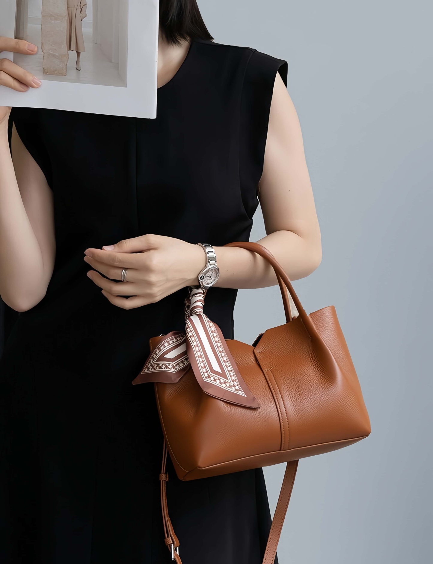 細部にわたって美し ！•3WAY•4色•牛革ハンドバッグ•本革ショルダーバッグ• 斜めショルダーバッグ