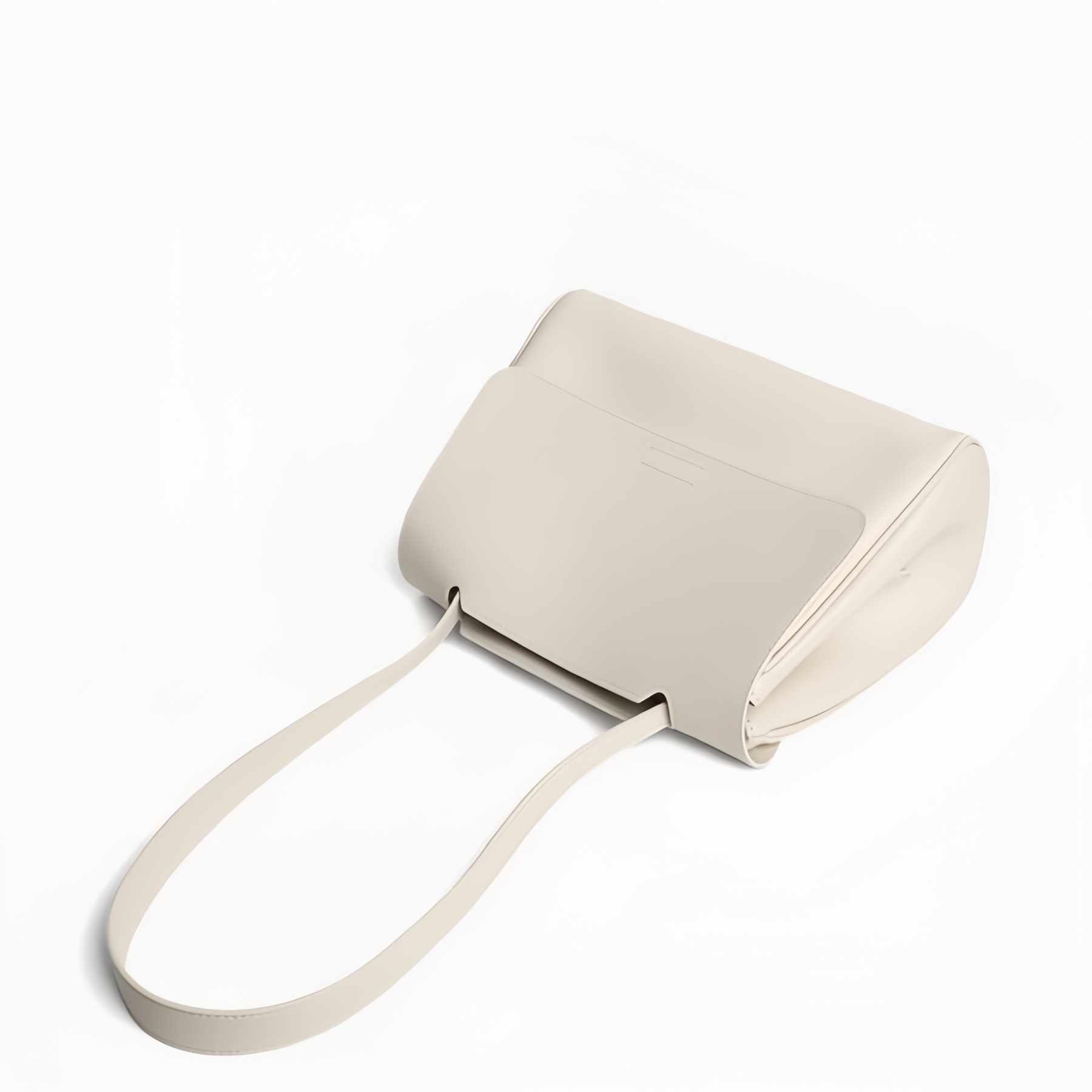 シンプルでレトロ ! •白|コーヒー|2色•3WAY•牛革ハンドバッグ•本革ショルダーバッグ