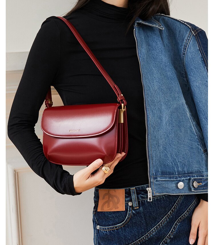 シンプルで素敵！|7色|牛革ハンドバッグ|牛革斜ショルダーバッグ|