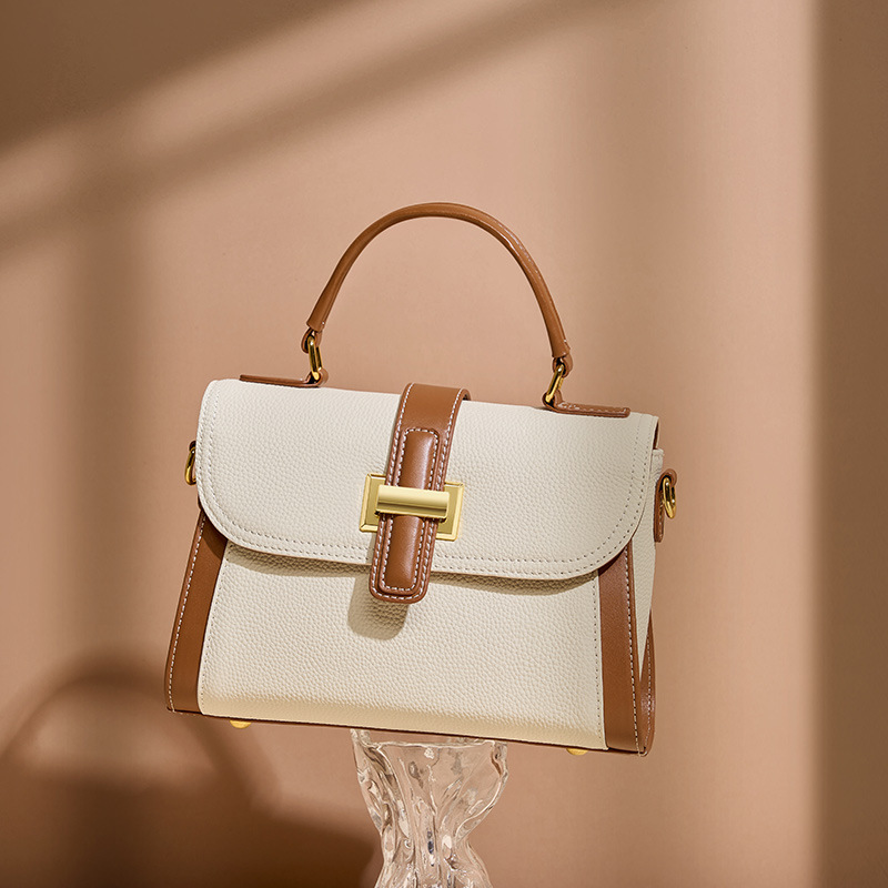 上質の魅力 ！|白|グレー|2色|牛革ハンドバッグ♥牛革ショルダーバッグ