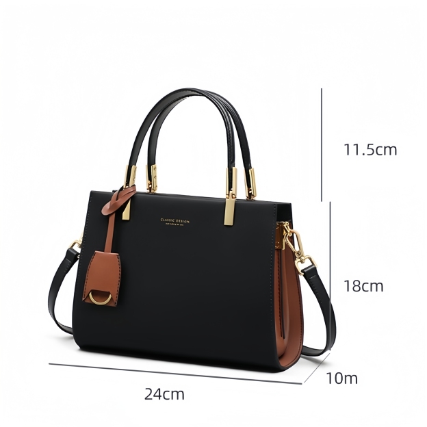 トレンディ ！•黒•3WAY•天然牛革ハンドバッグ•牛革ショルダーバッグ