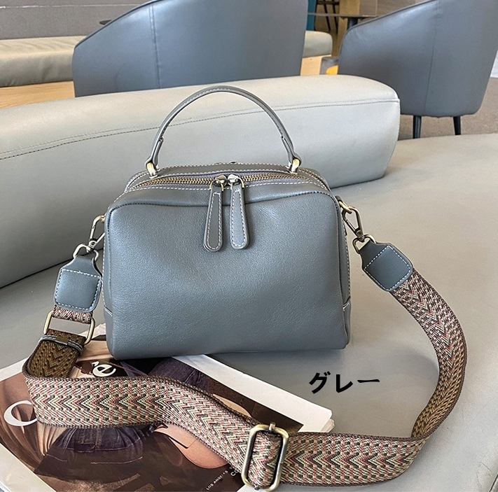 おしゃれで素敵 ！※黒|コーヒー|グレー|3色※3WAY※天然牛革ハンドバッグ※牛革ショルダーバッグ※2本の肩ベルトを付属