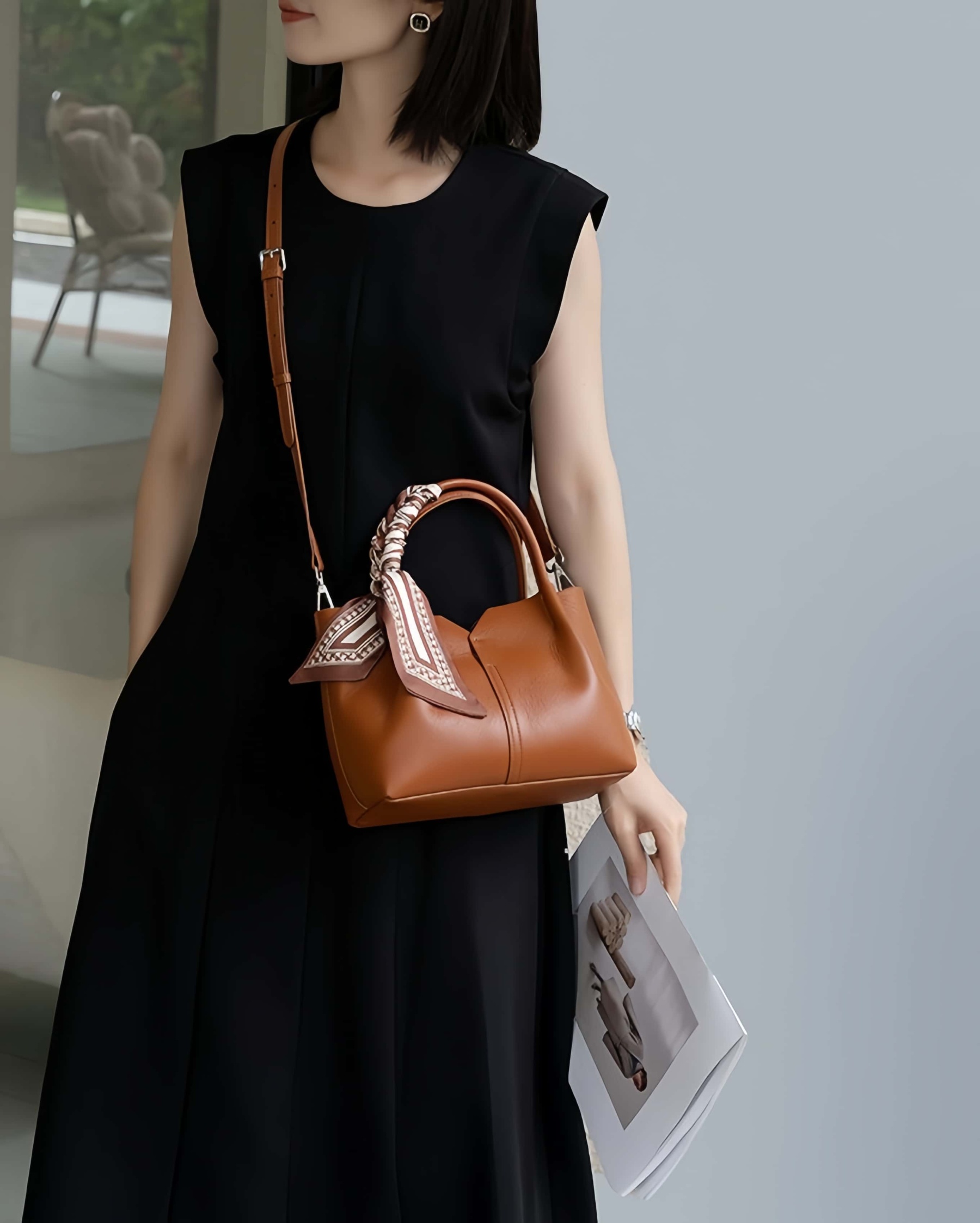 細部にわたって美し ！•3WAY•4色•牛革ハンドバッグ•本革ショルダーバッグ• 斜めショルダーバッグ