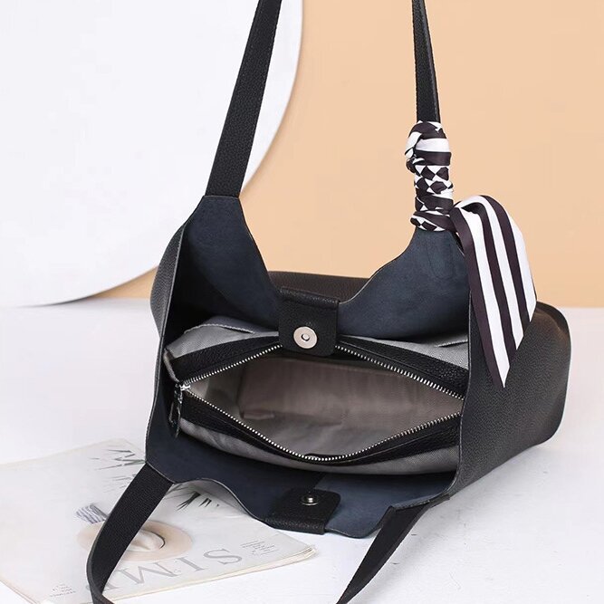 4色通勤バッグ|牛革トートバッグ|牛革ショルダーバッグ|外袋+内袋組み合わ|A4 サイズに対応