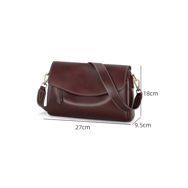 3色|牛革斜め掛けバッグ|レザーショルダーバッグ|レザーサコッシュ