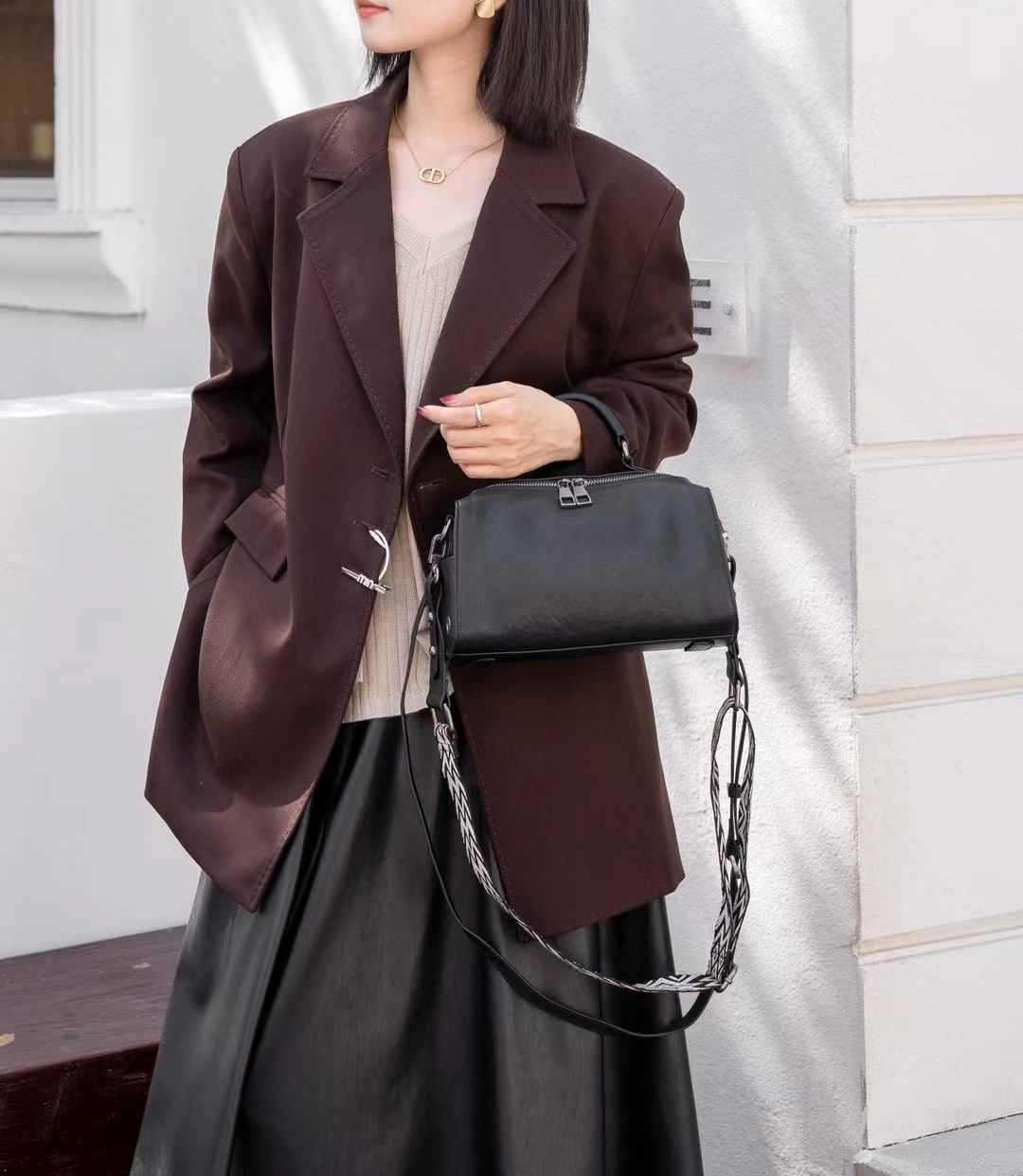 ▪黒|茶▪3WAY▪天然牛革ハンドバッグ▪牛革ショルダーバッグ