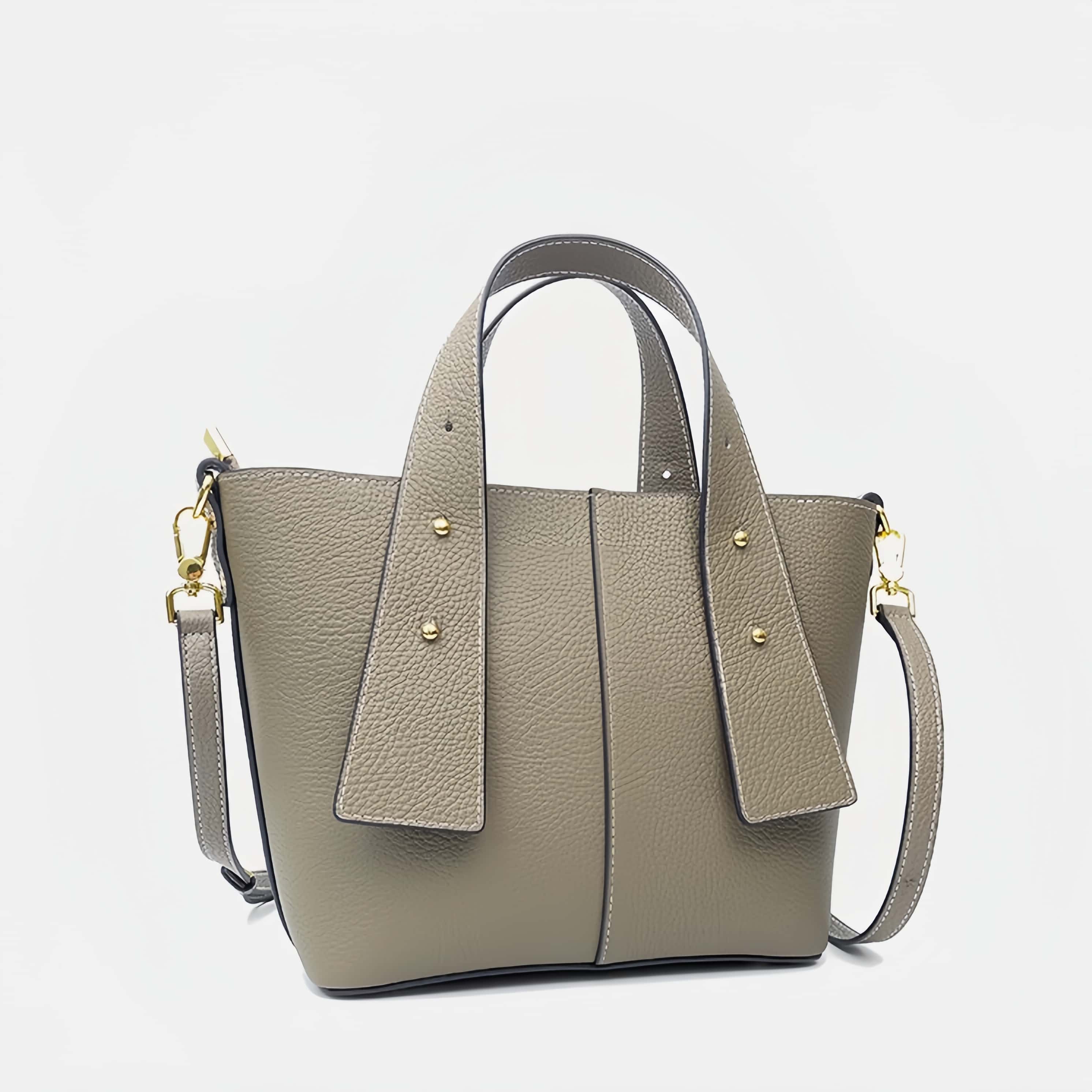 優雅な気質 ！•天然の厚みのある柔らかい牛革ハンドバッグ•牛革ショルダ一バッグ 