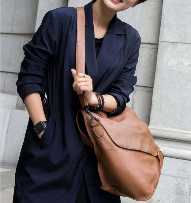 新作！【粋】シリーズ|茶|黒|2色|2WAY|天然牛革製トートバッグ兼斜め掛けバッグ|シンプルで魅力的な大容量デザイン