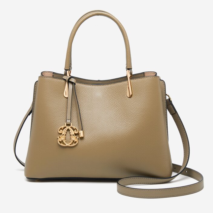 精緻な金具手提げバッグ|牛革ハンドバッグ|牛革ショルダーバッグ