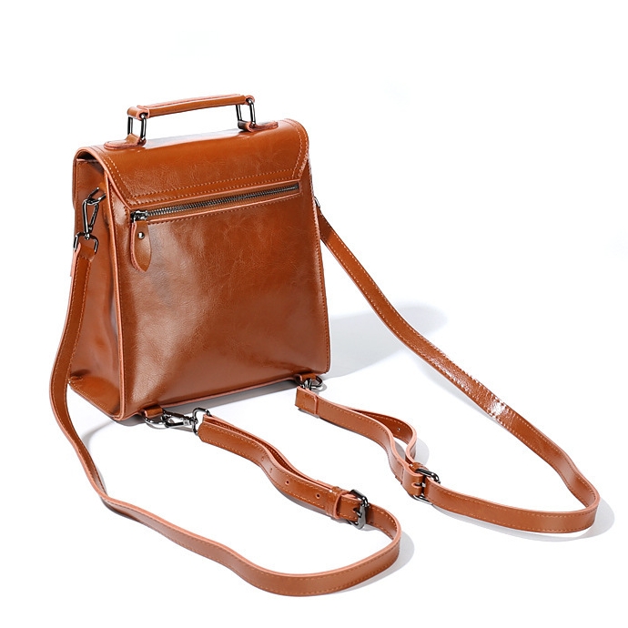 NEW ! •多機能•4つの使用モード切り替え！•天然な油蜡牛革リユック・バック•牛革斜めがけバッグ •牛革ハンドバッグ