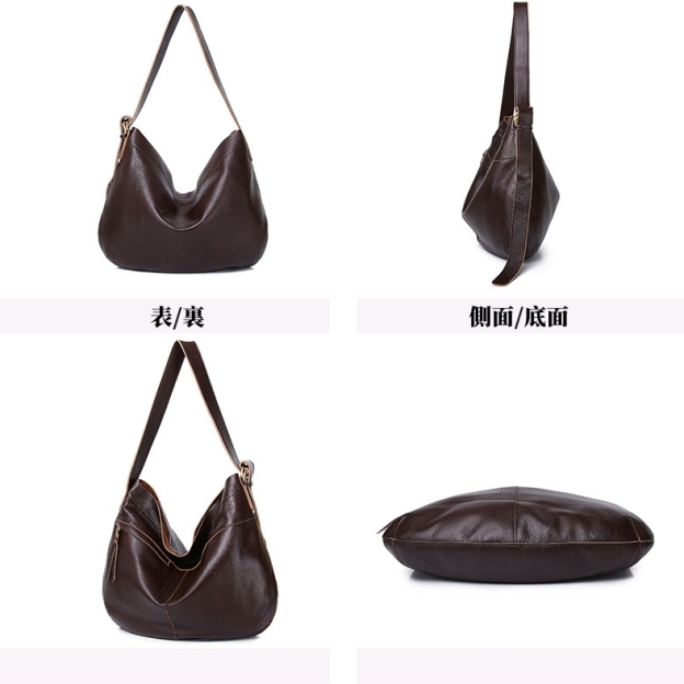 厚手で心地よい手触り•茶|黒|カラメル•天然牛革ショルダーバッグ•牛革肩がけかばんバッグ