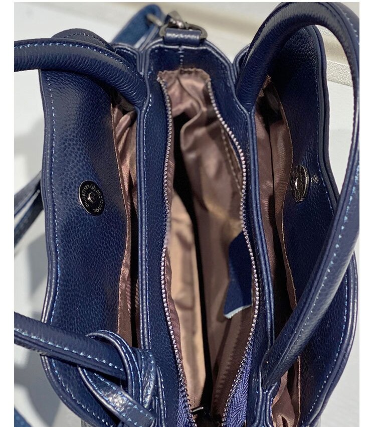 レトロ•厚みのある柔らかい天然牛革ショルダーバッグ•牛革ハンドバッグ