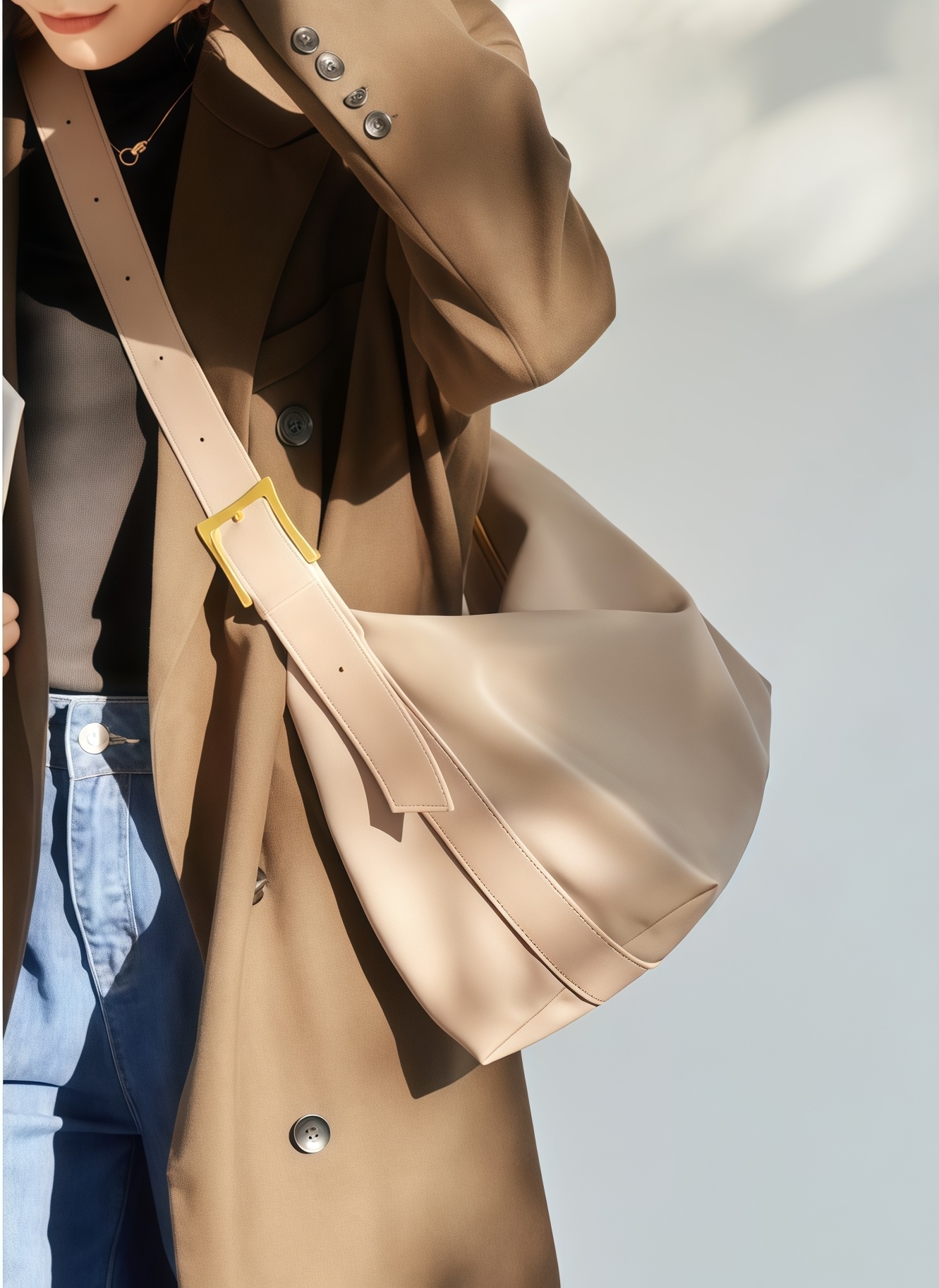 コーヒー|ベージュ|カラメル|黒|白|クリーム•6色|牛革ショルダーバッグ